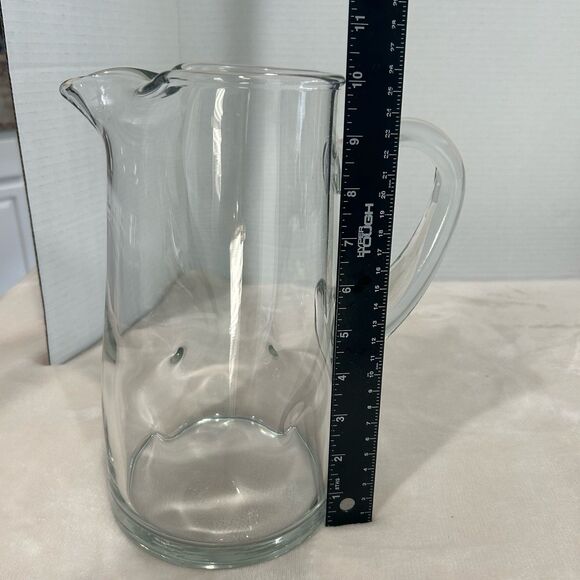 Thick Walls Wavy Glass Water Pitcher. - Picture 10 of 11
